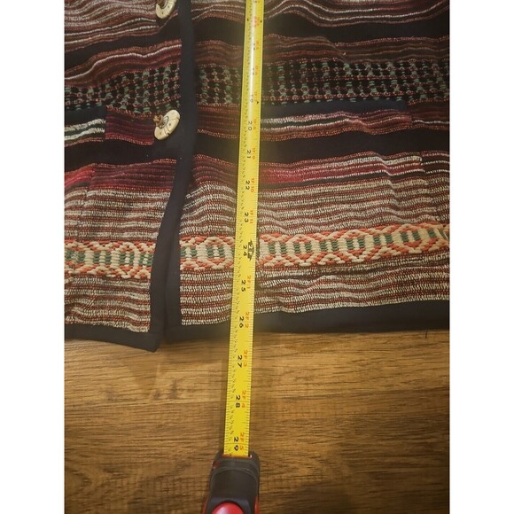 VTG 90s FLASHBACK Tapestry Southwest Aztec Blanket Button Jacket Women's Large - Picture 5 of 7